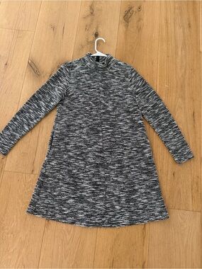GAP NWT Black, Grey, & White Heather Long-Sleeve Knit Dress